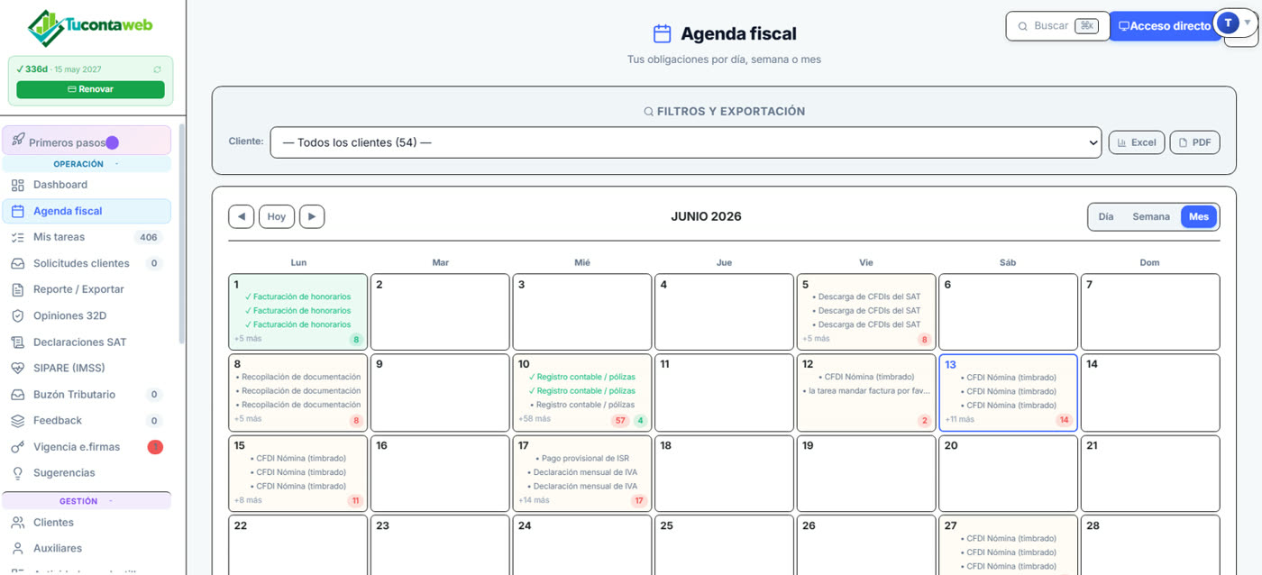 Agenda fiscal — SUITEWEB